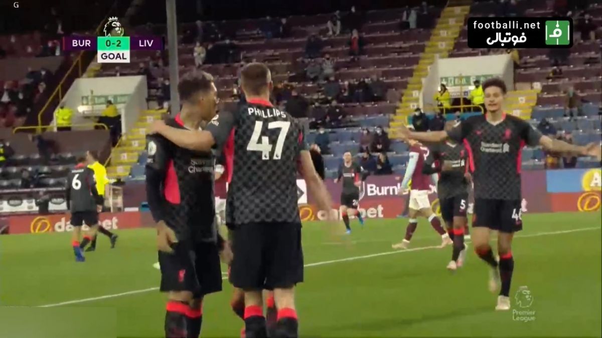 گل دوم لیورپول به برنلی (فیلیپس)