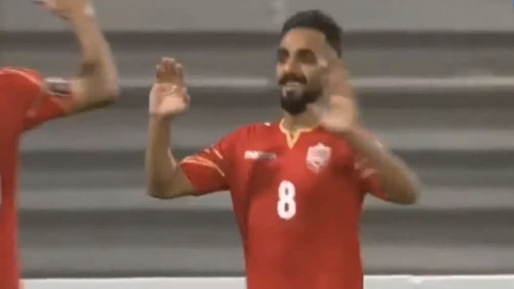 گل سوم بحرین به کامبوج (علی مدن)