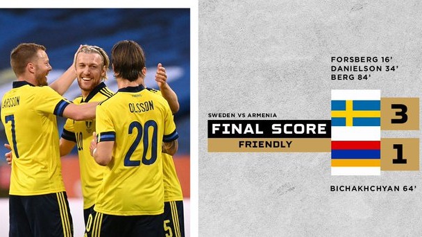 خلاصه بازی سوئد 3-1 ارمنستان