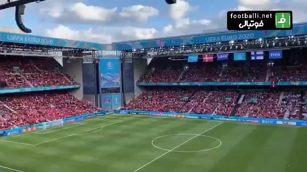 اتحاد تماشاگران فنلاند و دانمارک در حمایت از کریستین اریکسن