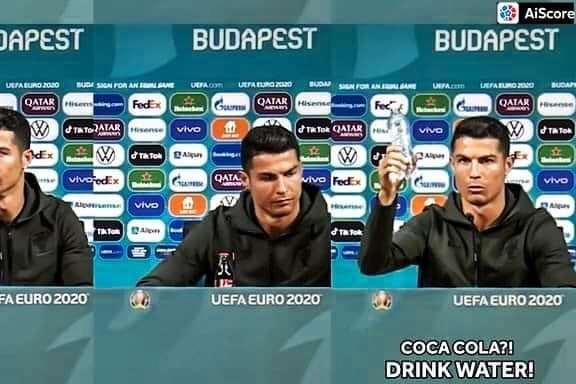 توصیه رونالدو در اولین مصاحبهاش در یورو؛ آب بخورید، نه کوکاکولا!