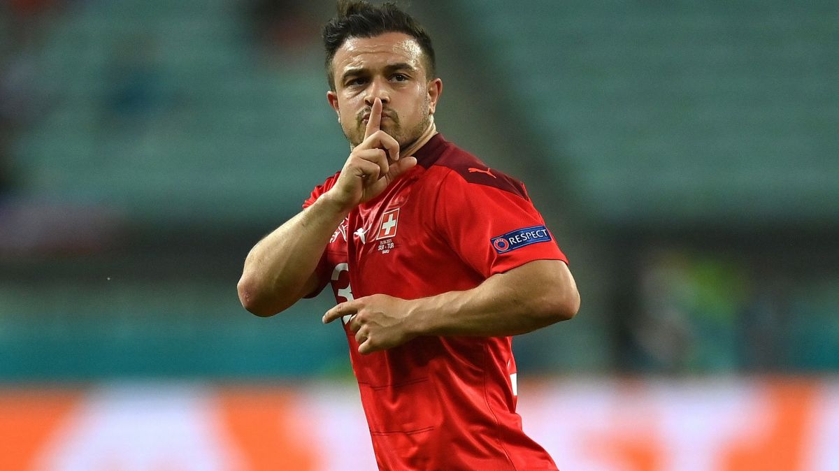 گل دوم سوئیس به ترکیه (گل زیبای شکیری)