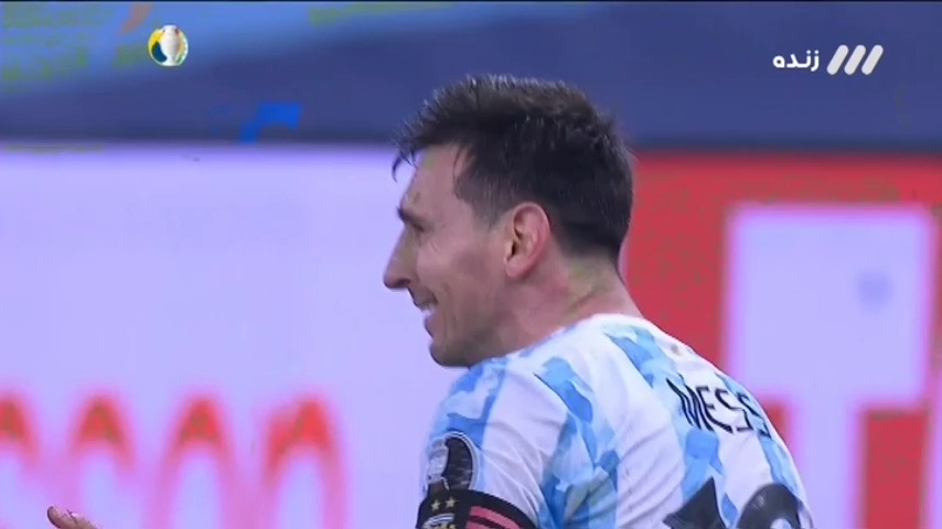 سوت پایان فینال کوپا آمریکا 2021 و شادی مسی و بازیکنان آرژانتین پس از قهرمانی