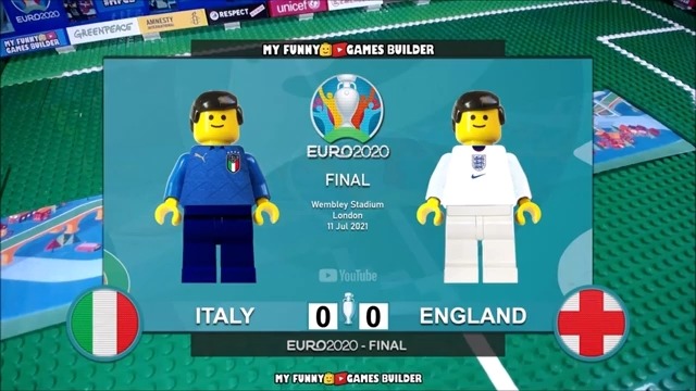 شبیه سازی بازی ایتالیا و انگلیس در فینال یورو 2020 با عروسک لگو