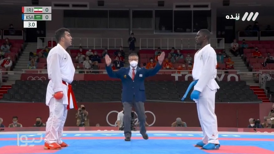کاراته المپیک 2020 / تساوی سجاد گنج زاده در دومین بازی مقابل عربستان