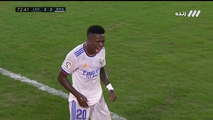 گل دوم رئال مادرید به لوانته (وینیسیوس)