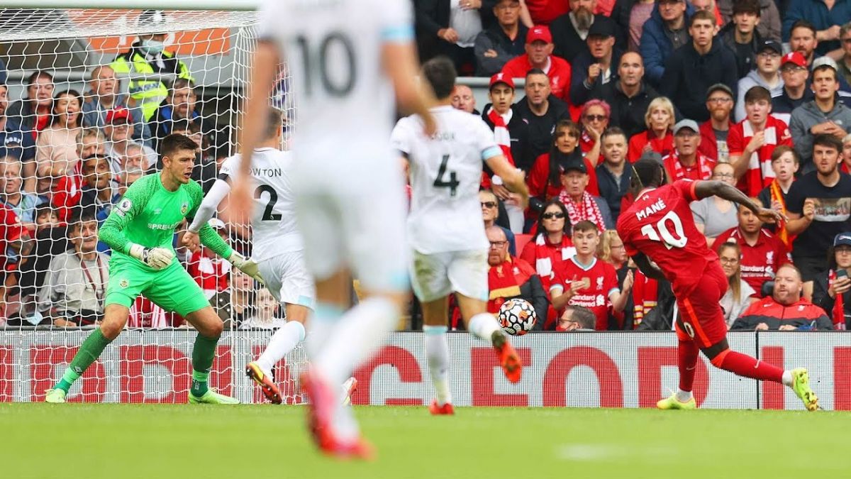 گل مانه ستاره لیورپول به برنلی از تمام زوایا