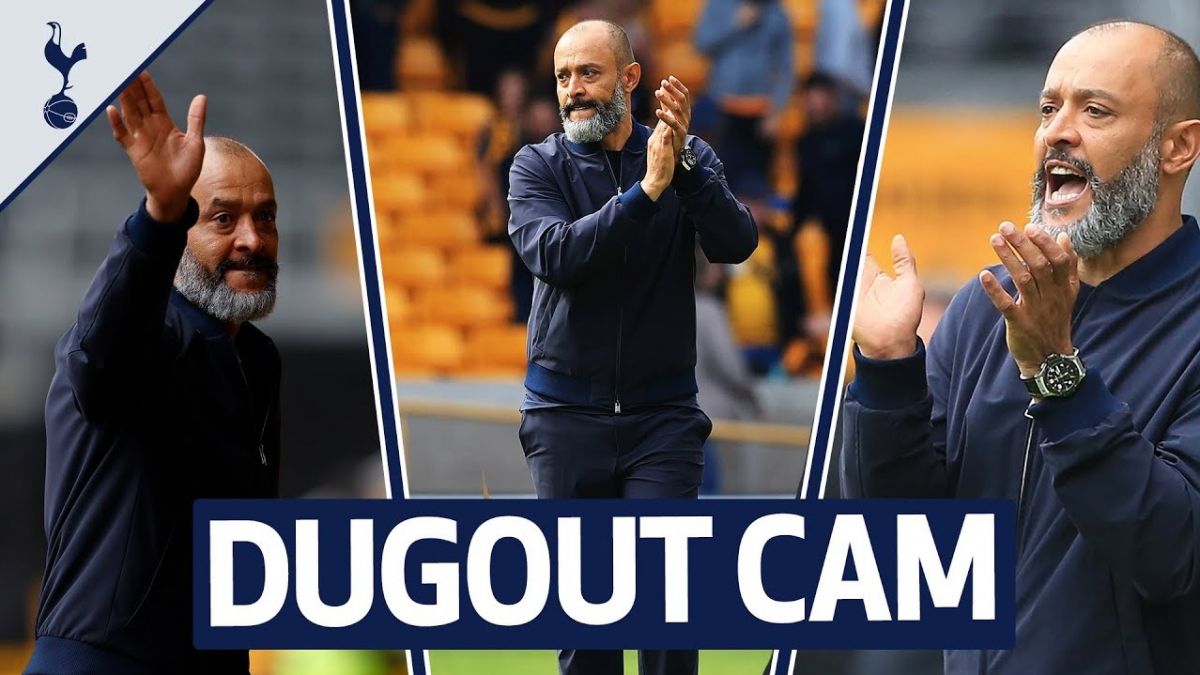 واکنش های نونو سرمربی تاتنهام حین بازی مقابل ولورهمپتون