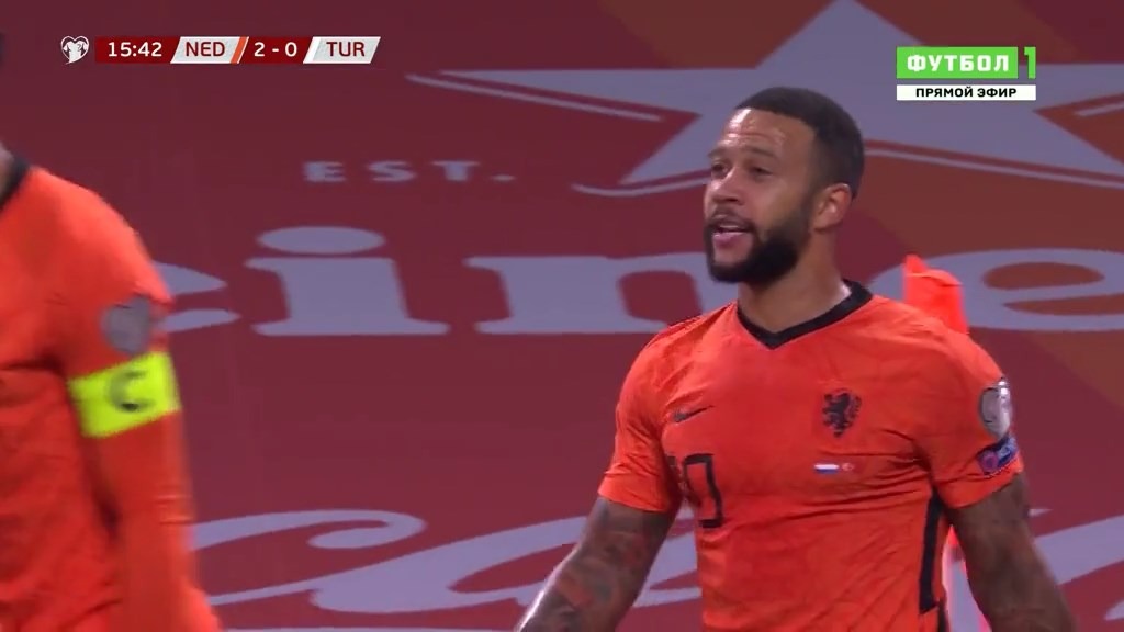 گل دوم هلند به ترکیه (ممفیس دیپای)