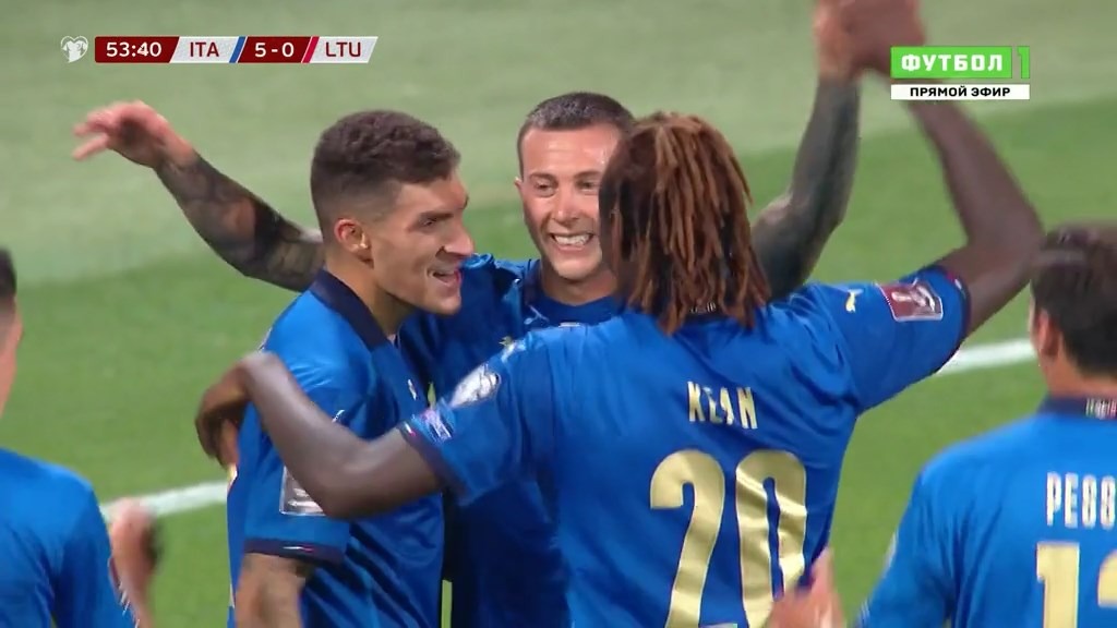 گل پنجم ایتالیا به لیتوانی (گل زیبای دی لورنزو)