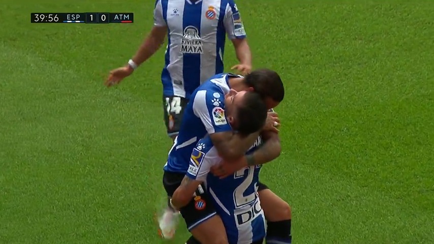 گل اول اسپانیول به اتلتیکو مادرید (د توماس)