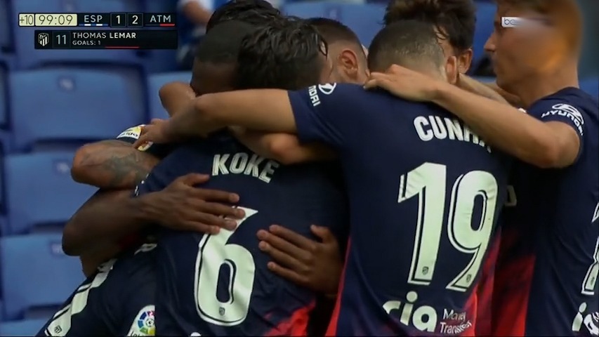 گل دوم اتلتیکو مادرید به اسپانیول (لمار)