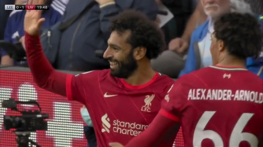 گل اول لیورپول به لیدزیونایتد (محمد صلاح)