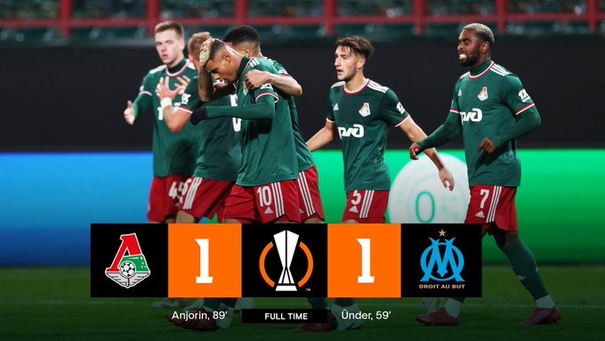 خلاصه بازی لوکوموتیو مسکو 1-1 مارسی