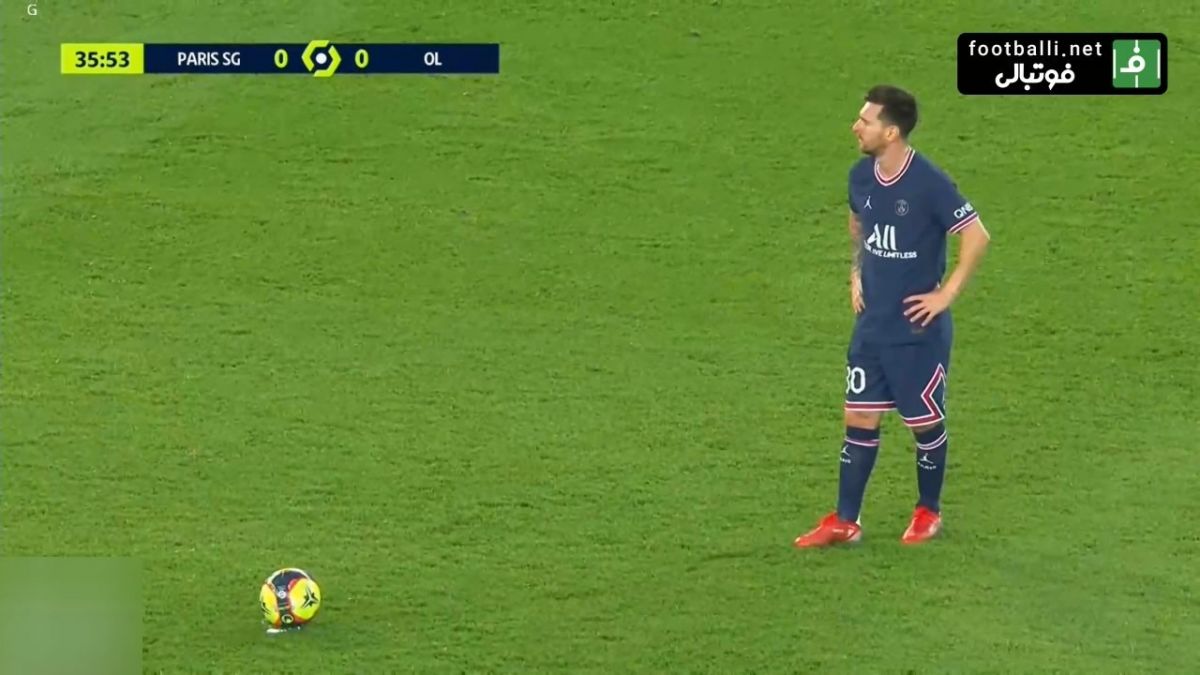 ضربه ایستگاهی زیبای مسی در دیدار مقابل لیون