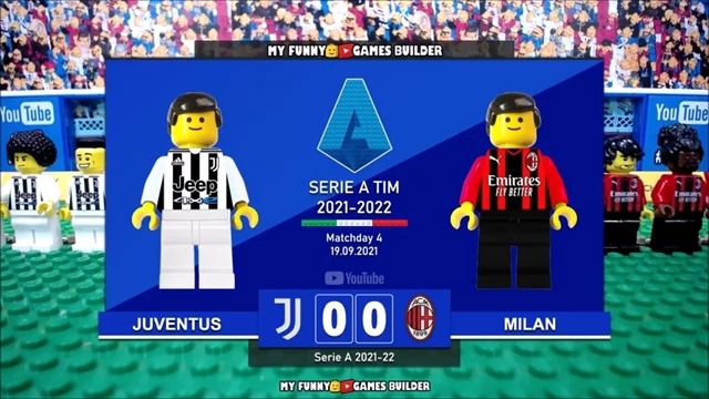 شبیه سازی بازی یوونتوس 1-1 میلان با عروسک لگو