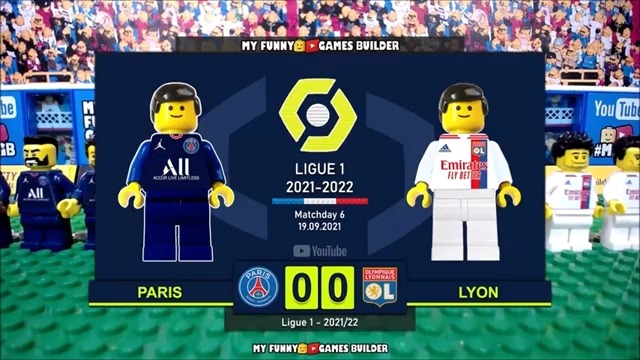 شبیه سازی بازی پاری سن ژرمن 2-1 لیون با عروسک لگو