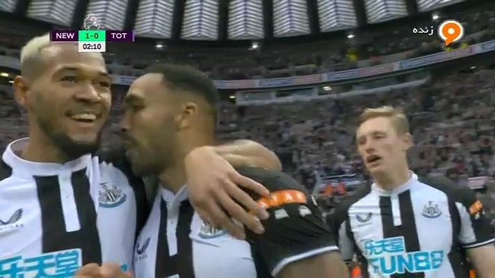 گل اول نیوکاسل به تاتنهام (کالوم ویلسون)