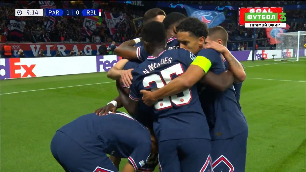 گل اول پاری سن ژرمن به آربی لایپزیش (کیلیان امباپه)