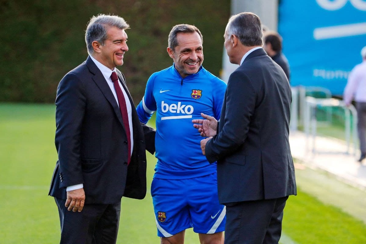 عکس؛ اولین حضور سرمربی موقت بارسلونا در تمرینات این تیم