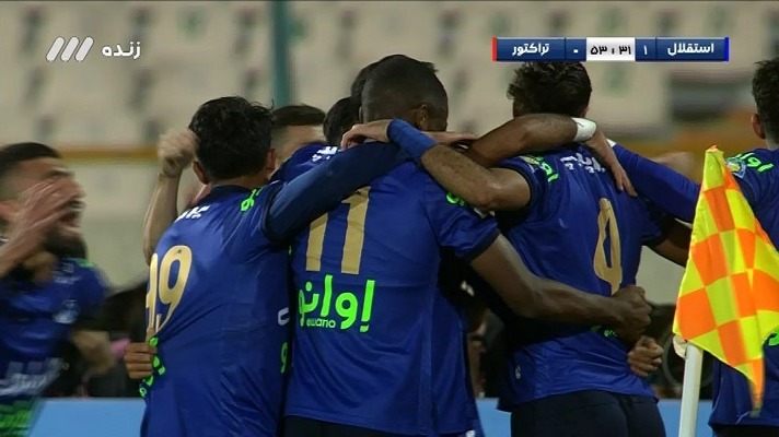 گل اول استقلال به تراکتور (ارسلان مطهری)