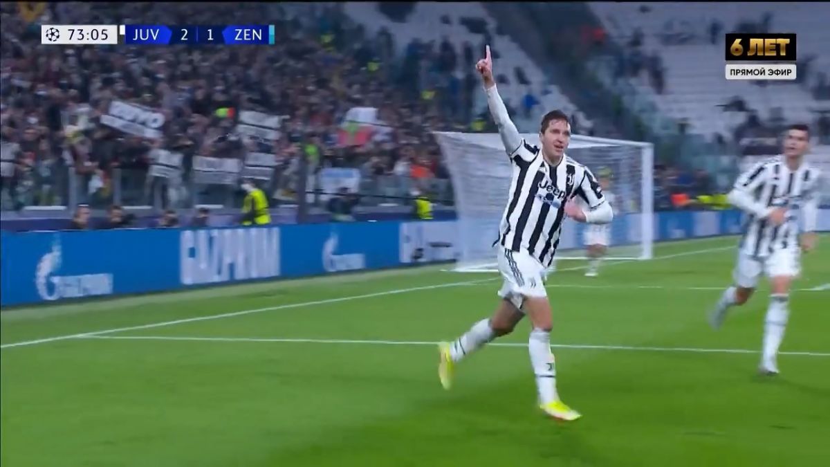 گل سوم یوونتوس به زنیت (فدریکو کیه زا)