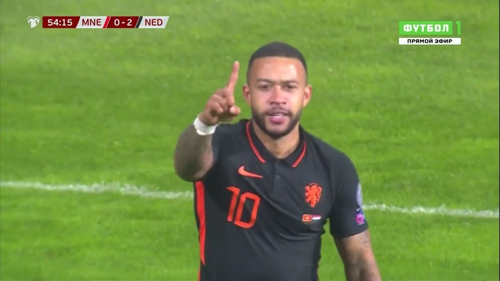 گل دوم هلند به مونته نگرو (دبل ممفیس دیپای)