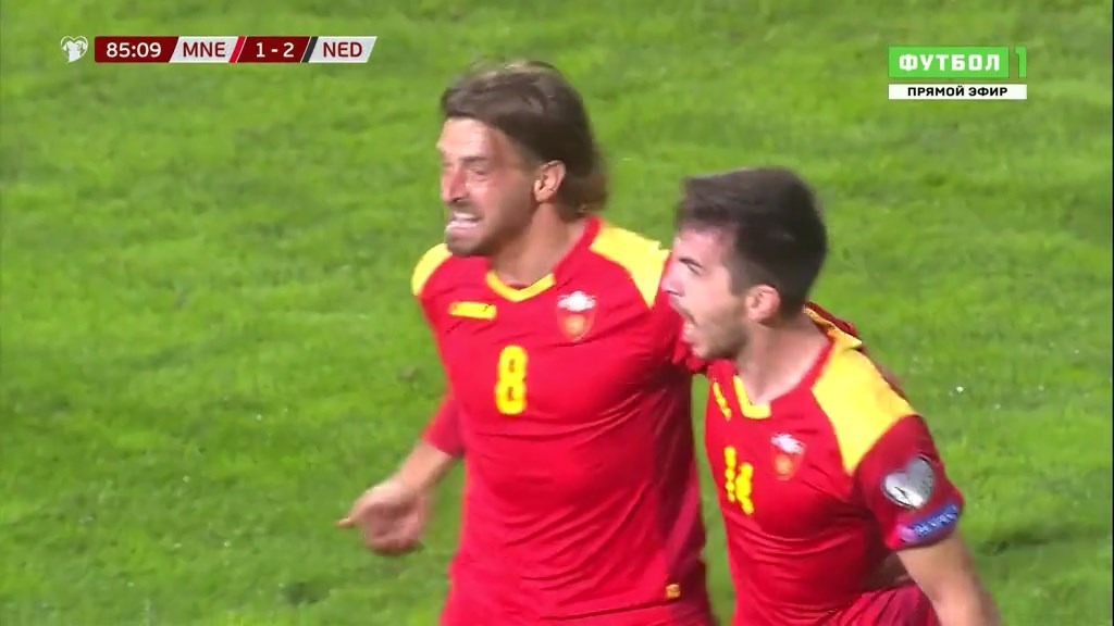 گل دوم مونته نگرو به هلند (نیکولا ووجنوویچ)