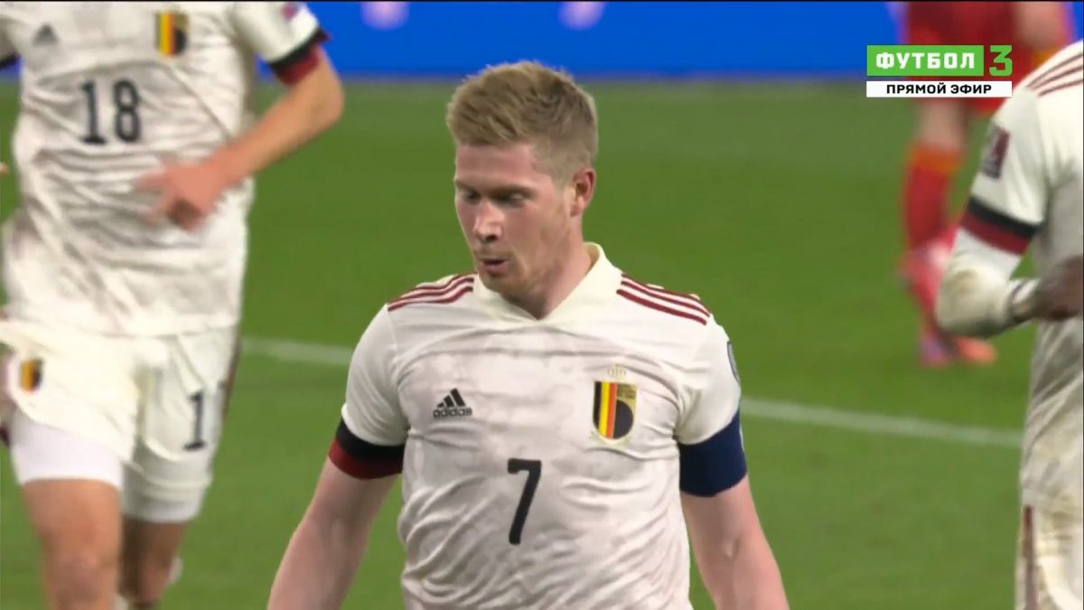 گل اول بلژیک به ولز (کوین دی بروینه)