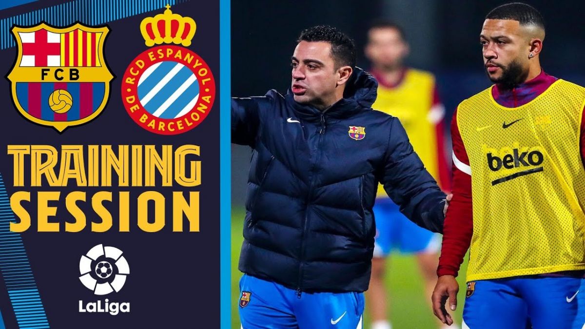 تمرینات بارسلونا قبل از دربی مقابل اسپانیول
