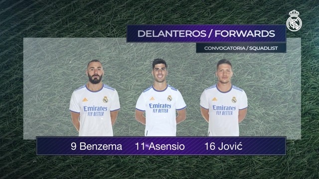 اسامی بازیکنان رئال مادرید برای تقابل با گرانادا