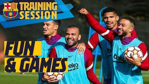 تمرین بارسلونا برای تقابل با بنفیکا