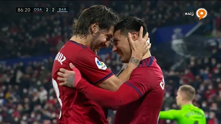 گل دوم اوساسونا به بارسلونا (آویلا)