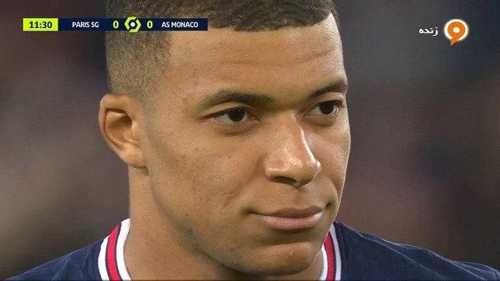 گل اول پاری سن ژرمن به موناکو (امباپه - پنالتی)