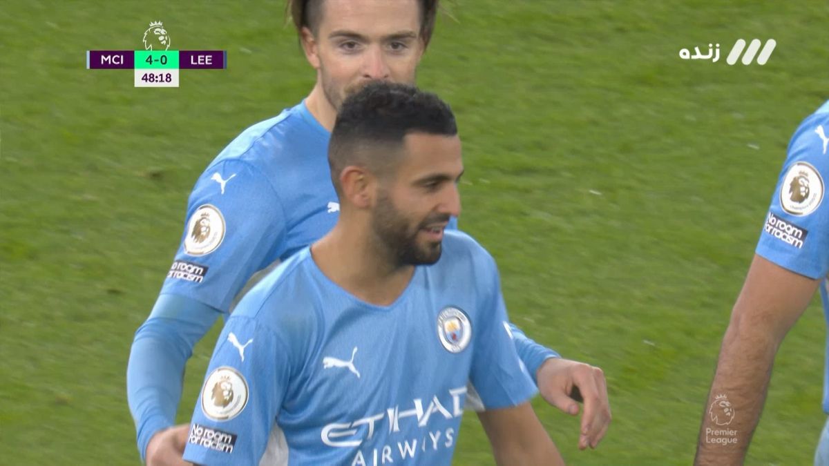 گل چهارم منچسترسیتی به لیدزیونایتد (ریاض محرز)