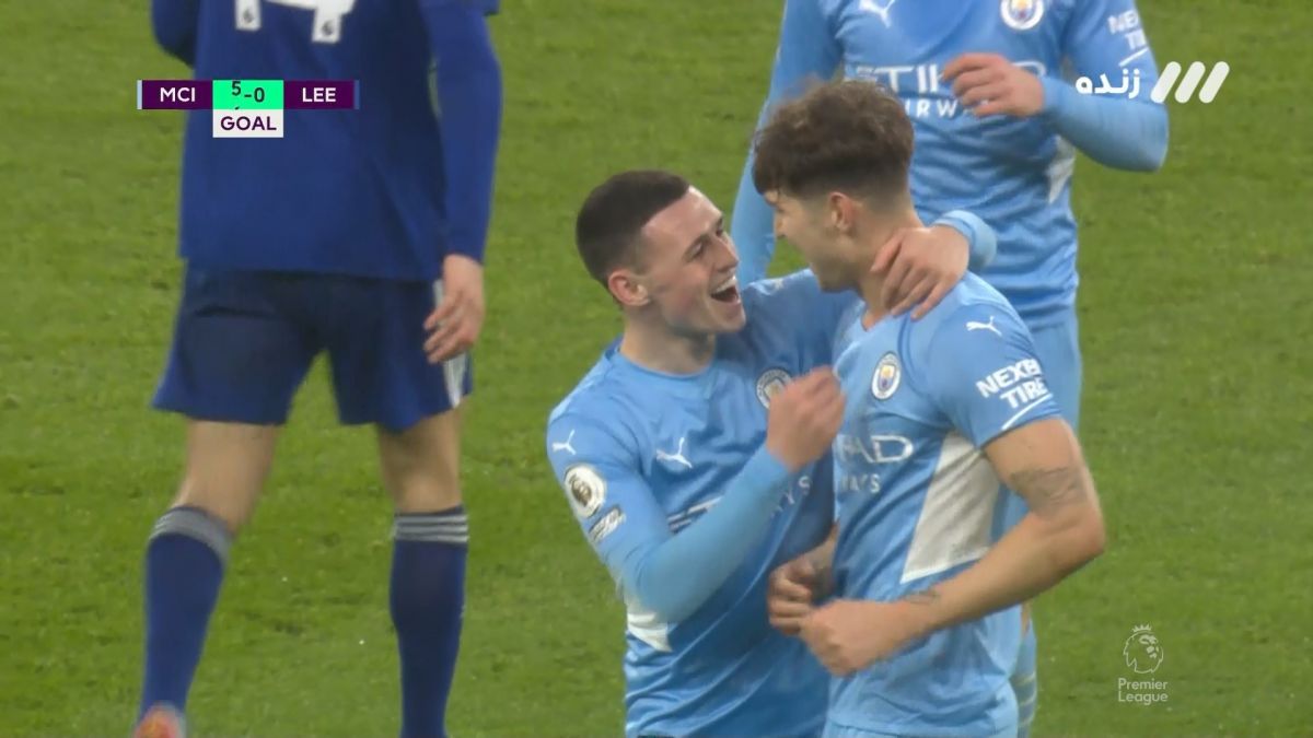 گل ششم منچسترسیتی به لیدزیونایتد (جان استونز)