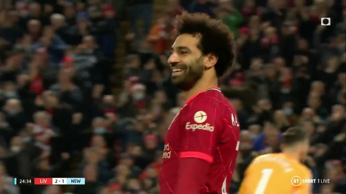 گل دوم لیورپول به نیوکاسل یونایتد (محمد صلاح)