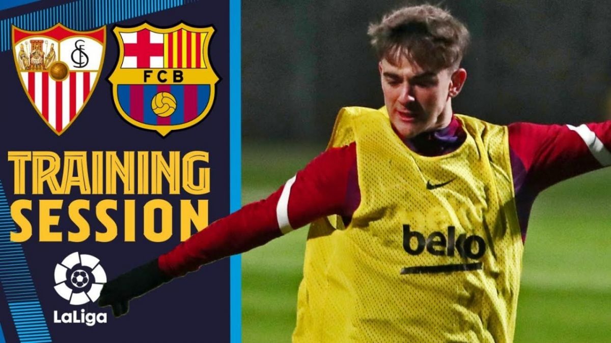آخرین تمرین بارسلونا پیش از بازی با سویا