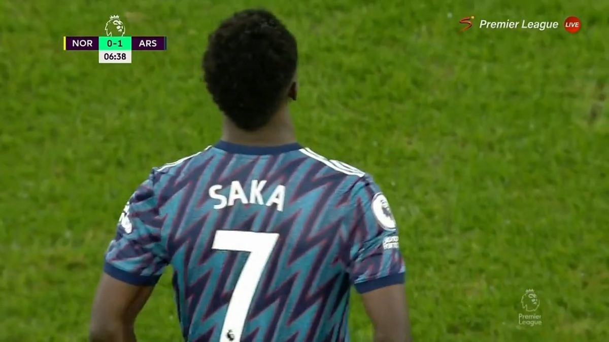 گل اول آرسنال به نوریچ (بوکایو ساکا)