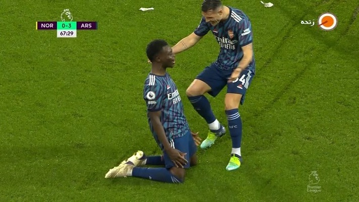 گل سوم آرسنال به نوریچ (دبل بوکایو ساکا)