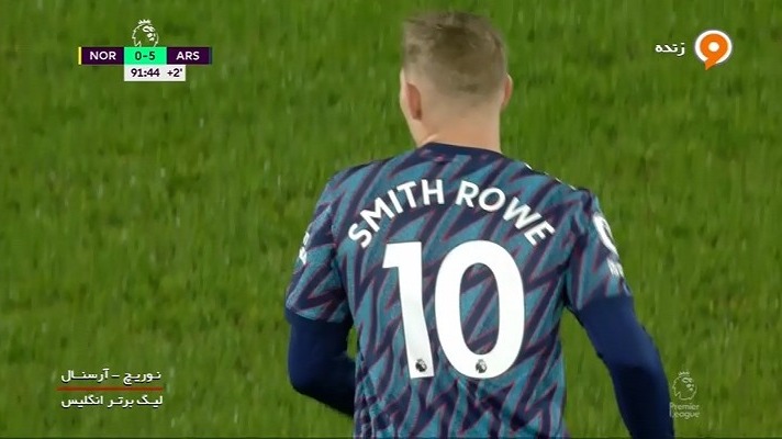 گل پنجم آرسنال به نوریچ (اسمیت رو)