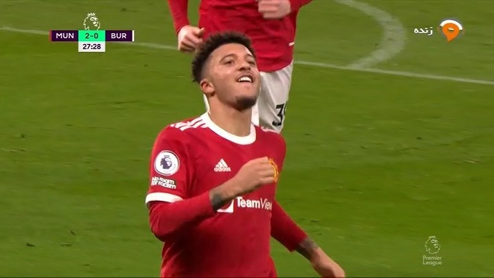 گل دوم منچستریونایتد به برنلی (جیدون سانچو)