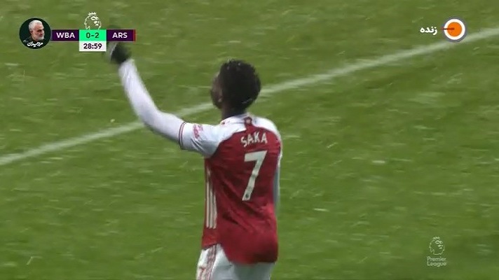 گل دوم آرسنال به وست برومویچ (ساکا)