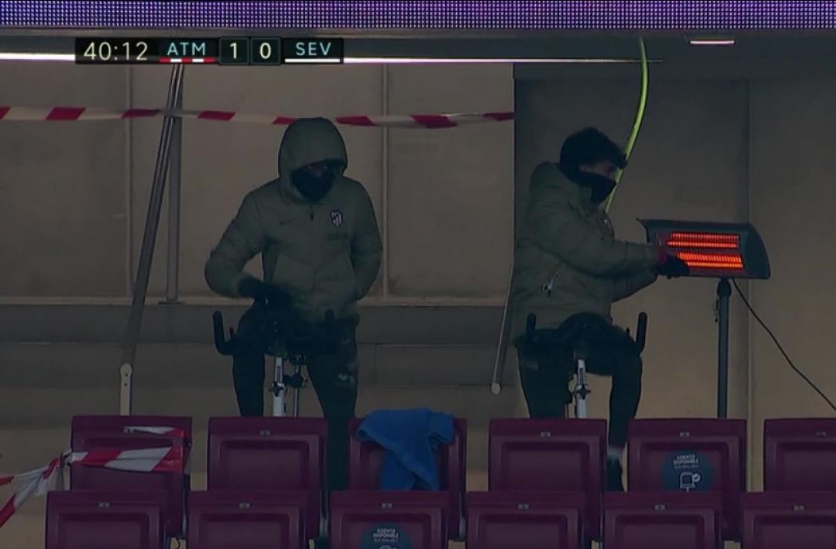 سوژه روز؛ گرم کردن فلیکس و نیمکتنشینان اتلتیکو مادرید با دوچرخه ثابت!