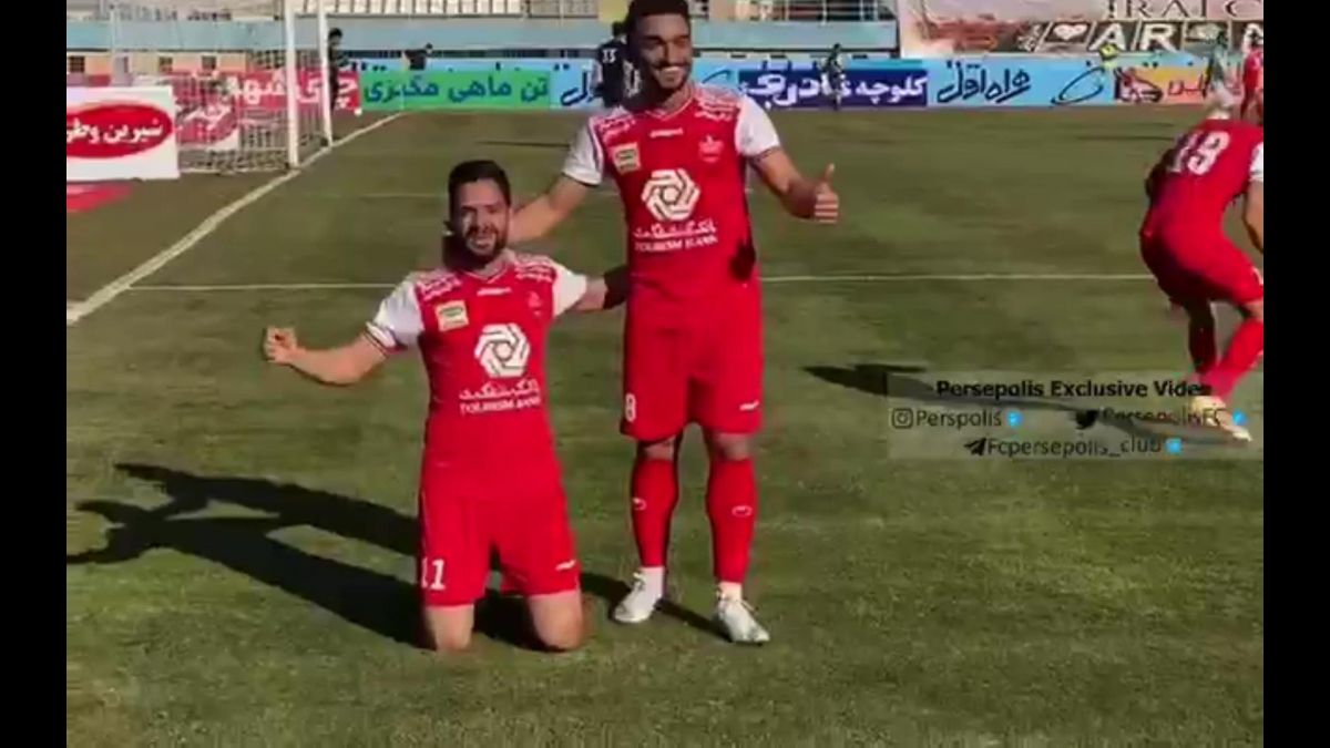 گل کامیابی‌نیا به آلومینیوم اراک از دوربین پرسپولیس