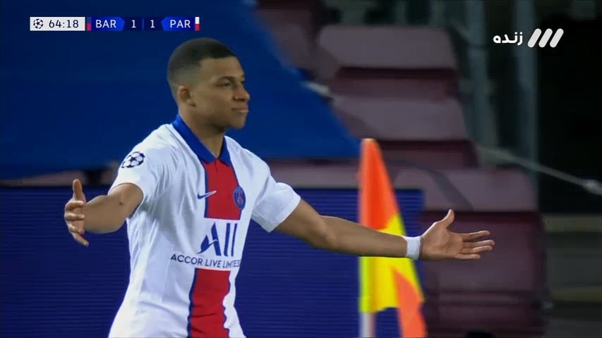 گل دوم پاری سن ژرمن به بارسلونا (دبل امباپه)