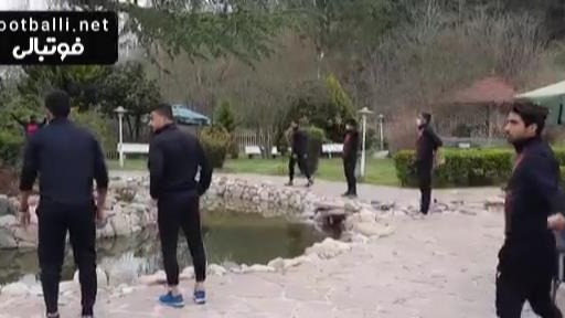 عرق گیری بازیکنان نساجی پیش از دیدار مقابل سایپا