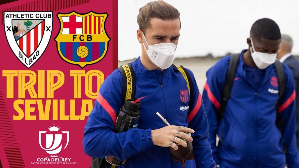 سفر بازیکنان بارسلونا به شهر سویا برای اجام دیدار فینال کوپا دل ری