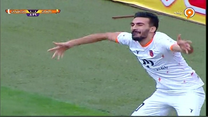 گل اول مس رفسنجان به سپاهان (محمدرضا سلیمانی)