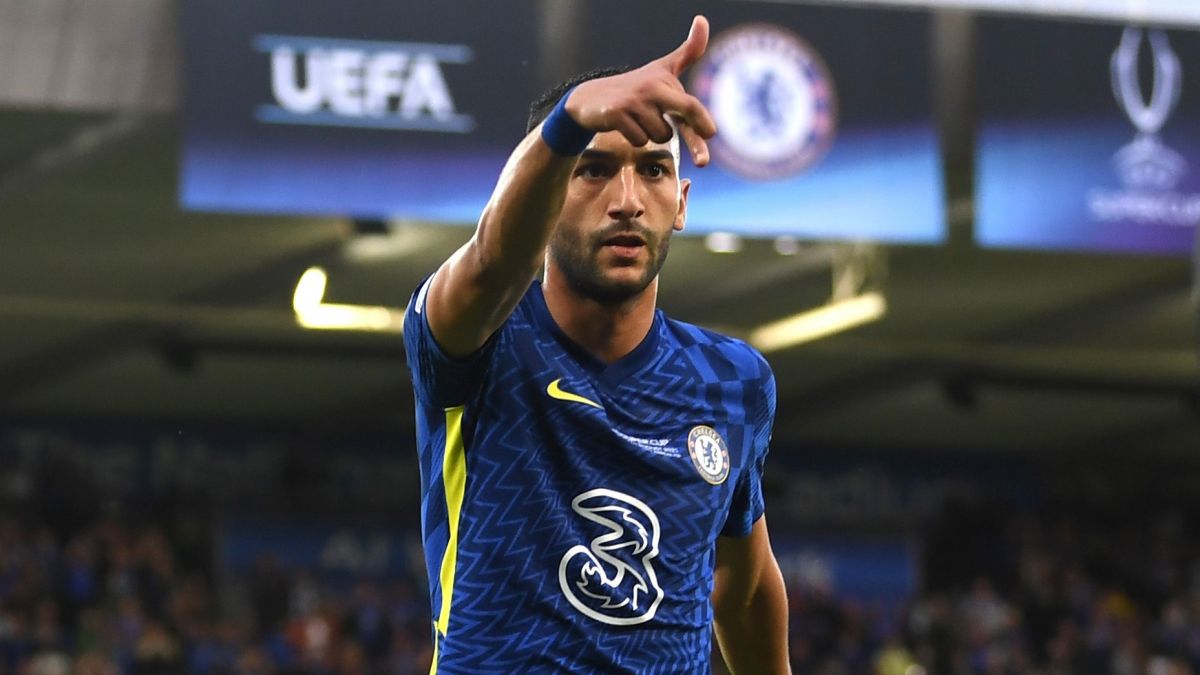 گل اول چلسی به ویارئال (حکیم زیاش)